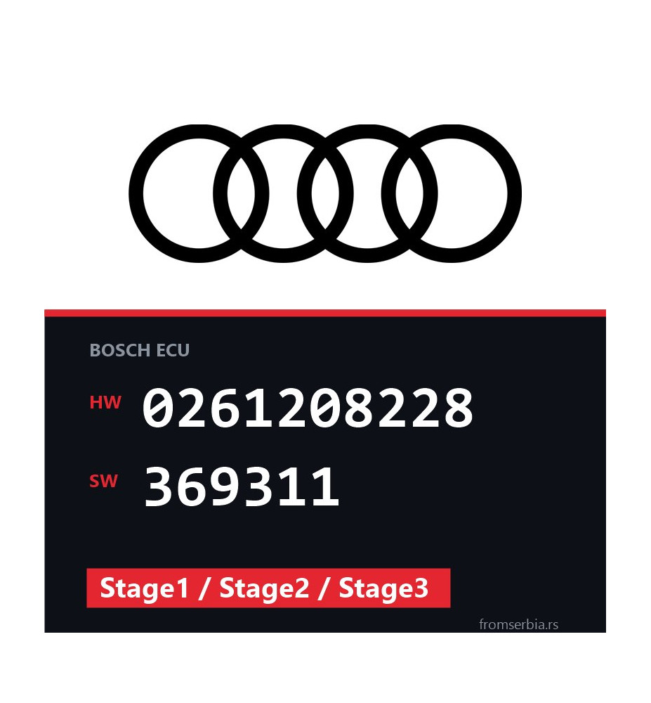 Audi A4 0261208228 369311 Stage1 / Stage2 / Stage3 tuning file