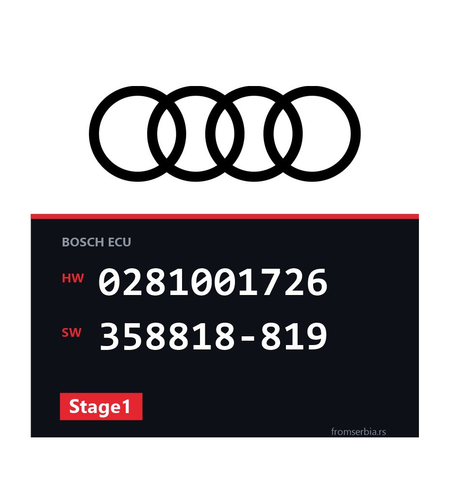 Audi A4 0281001726 358818-819 Stage1 tuning file