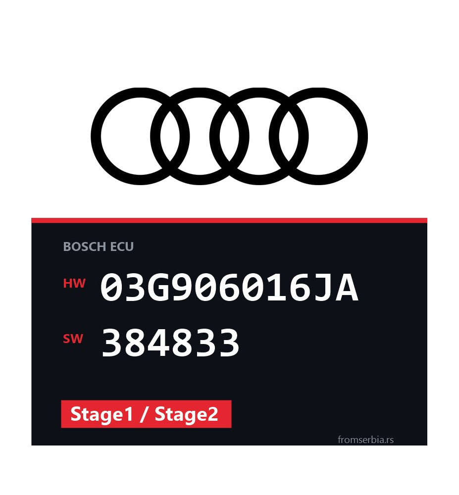 Audi A4 03G906016JA 384833 Stage1 / Stage2 tuning file