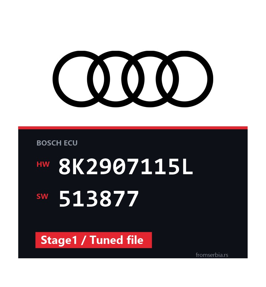 Audi A4 8K2907115L 513877 Stage1 / Tuned file tuning file