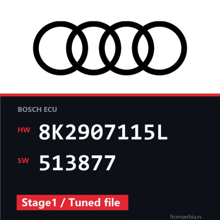 Audi A4 8K2907115L 513877 Stage1 / Tuned file tuning file