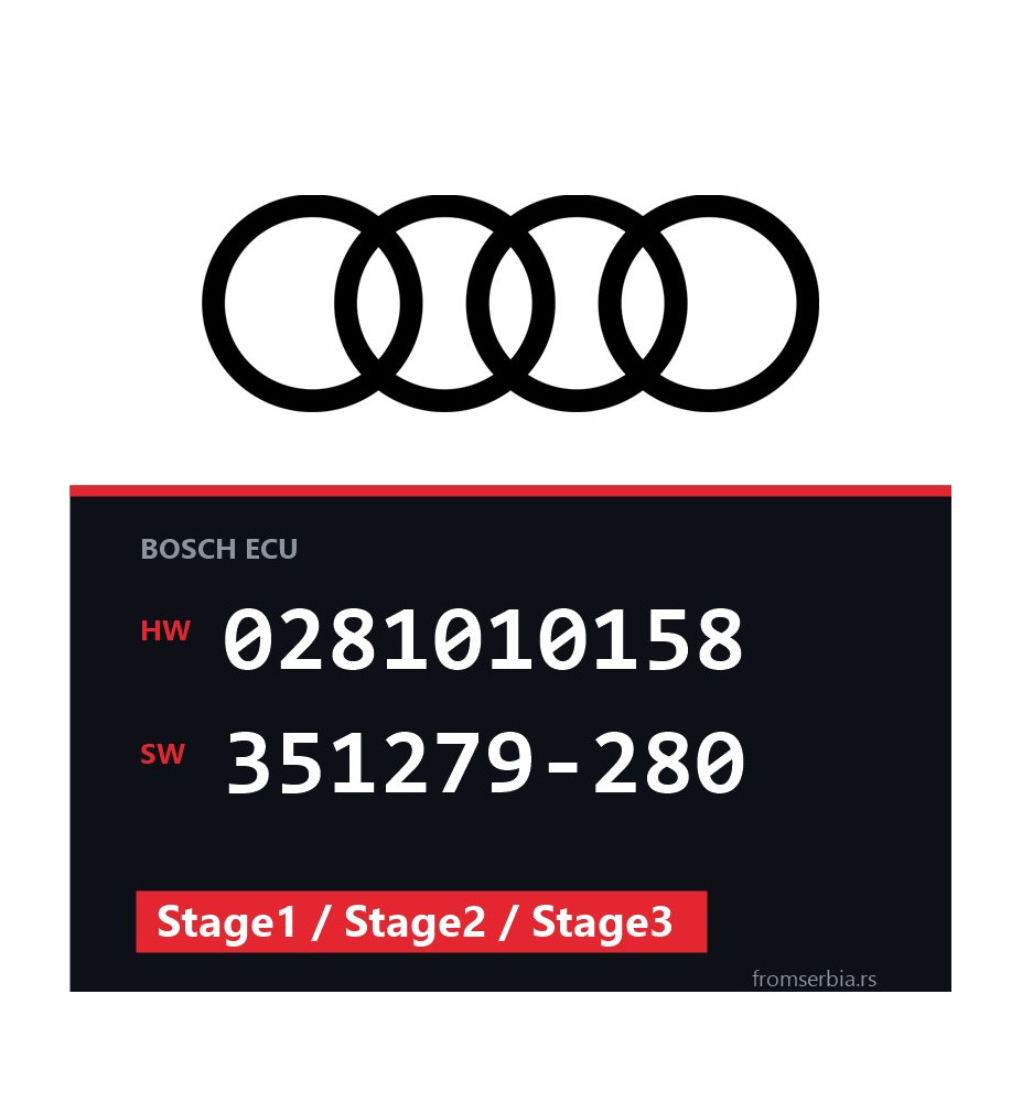 Audi A4 0281010158 351279-280 Stage1 / Stage2 / Stage3 tuning file
