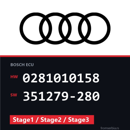 Audi A4 0281010158 351279-280 Stage1 / Stage2 / Stage3 tuning file