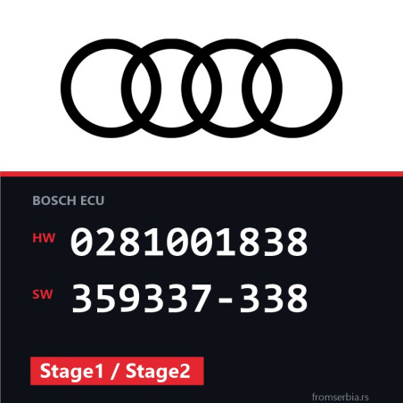 Audi A4 0281001838 359337-338 Stage1 / Stage2 tuning file