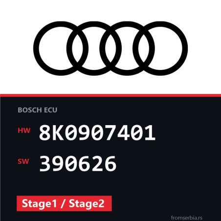 Audi A5 8K0907401 390626 Stage1 / Stage2 tuning file