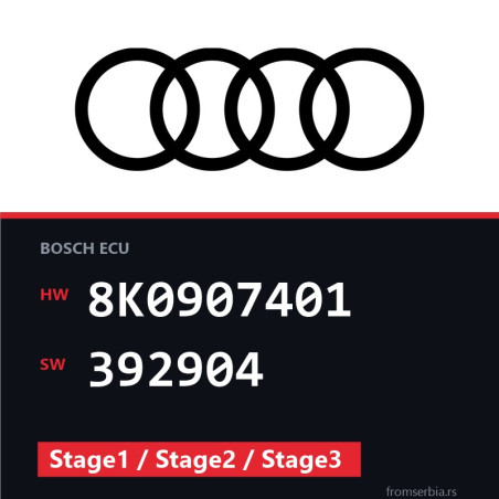 Audi A5 8K0907401 392904 Stage1 / Stage2 / Stage3 tuning file