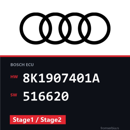 Audi A5 8K1907401A 516620 Stage1 / Stage2 tuning file