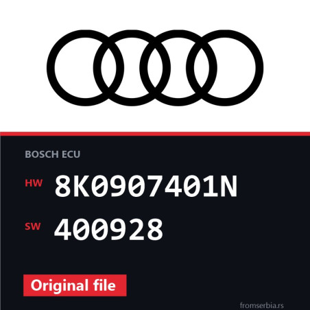 Audi A5 8K0907401N 400928 original ECU file