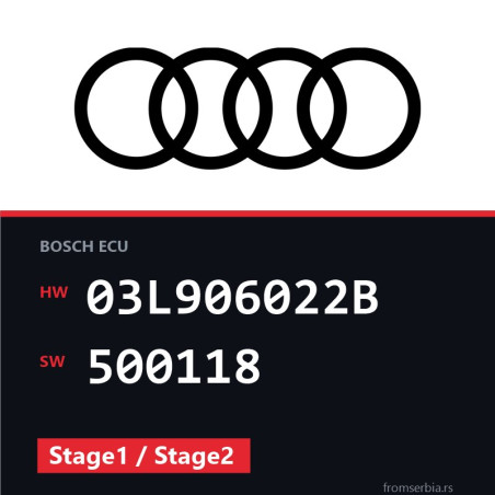 Audi A5 03L906022B 500118 Stage1 / Stage2 tuning file