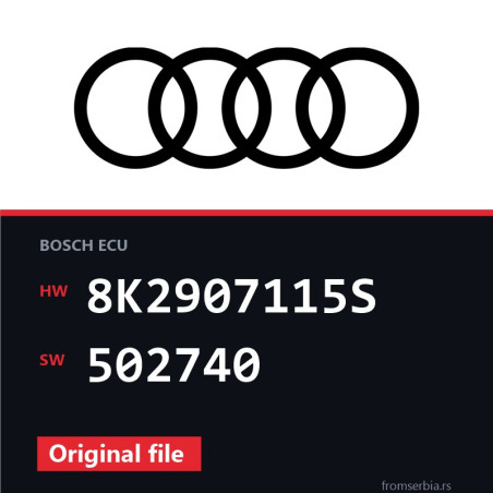 Audi A5 8K2907115S 502740 original ECU file