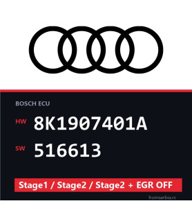 Audi 8K1907401A 516613 Stage1 / Stage2 / Stage2 + EGR OFF file