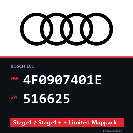 Audi 4F0907401E 516625 Stage1 / Stage1+ + Limited Mappack file