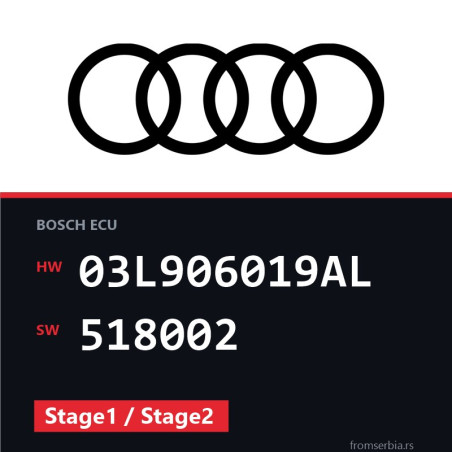 Audi A5 03L906019AL 518002 Stage1 / Stage2 tuning file