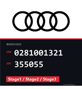 Audi A6 0281001321 355055 Stage1 / Stage2 / Stage3 tuning file