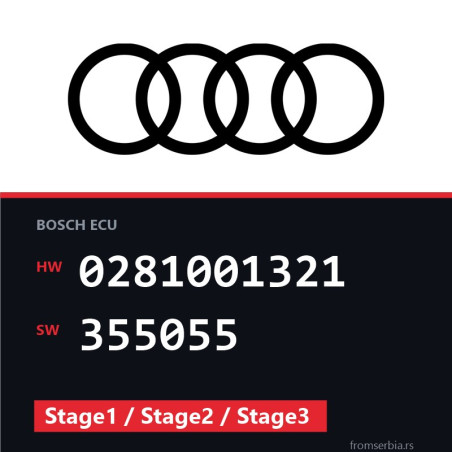 Audi A6 0281001321 355055 Stage1 / Stage2 / Stage3 tuning file