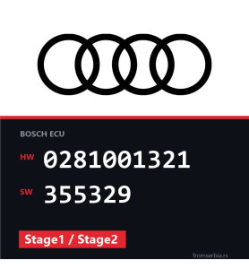 Audi A6 0281001321 355329 Stage1 / Stage2 tuning file