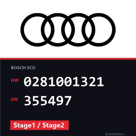 Audi A6 0281001321 355497 Stage1 / Stage2 tuning file