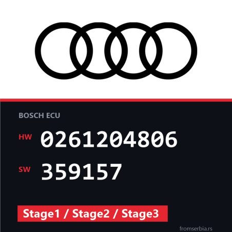 Audi A6 0261204806 359157 Stage1 / Stage2 / Stage3 tuning file