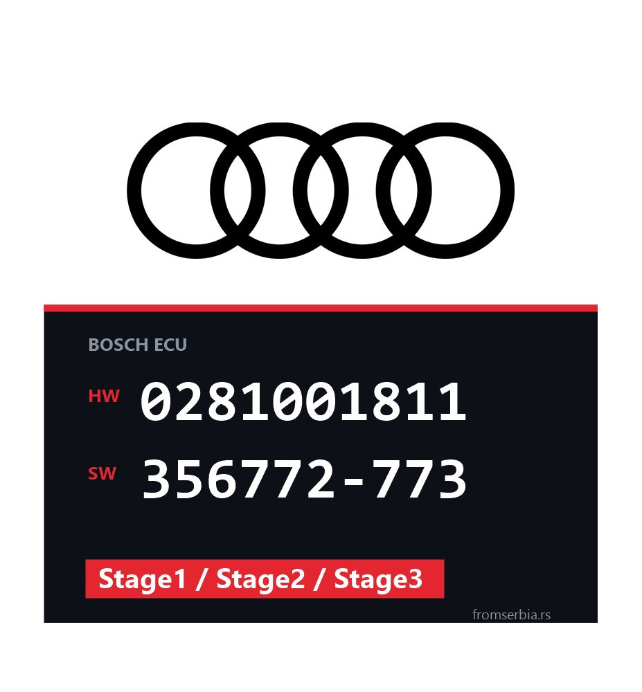 Audi A6 0281001811 356772-773 Stage1 / Stage2 / Stage3 tuning file