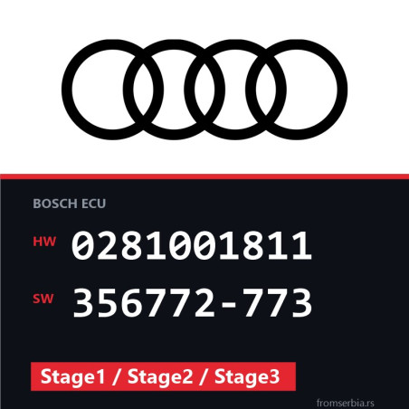 Audi A6 0281001811 356772-773 Stage1 / Stage2 / Stage3 tuning file