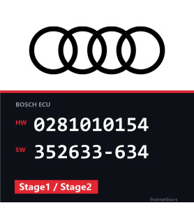 Audi A6 0281010154 352633-634 Stage1 / Stage2 tuning file