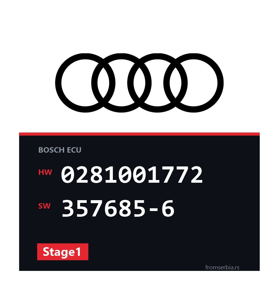 Audi A6 0281001772 357685-6 Stage1 tuning file