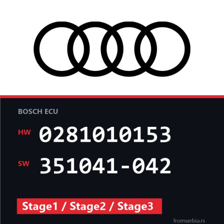 Audi A6 0281010153 351041-042 Stage1 / Stage2 / Stage3 tuning file