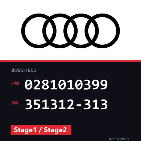 Audi A6 0281010399 351312-313 Stage1 / Stage2 tuning file