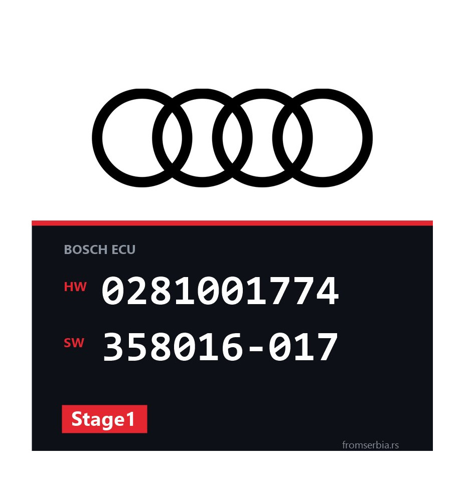 Audi A6 0281001774 358016-017 Stage1 tuning file