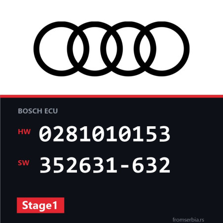Audi A6 0281010153 352631-632 Stage1 tuning file