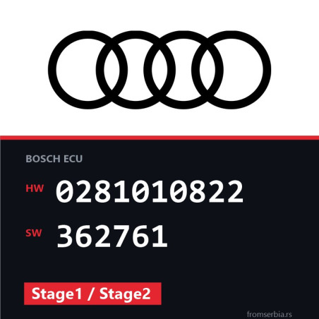 Audi A6 0281010822 362761 Stage1 / Stage2 tuning file