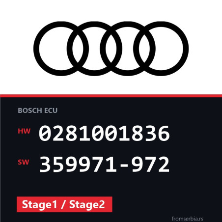 Audi A6 0281001836 359971-972 Stage1 / Stage2 tuning file