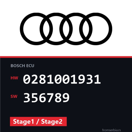 Audi A6 0281001931 356789 Stage1 / Stage2 tuning file