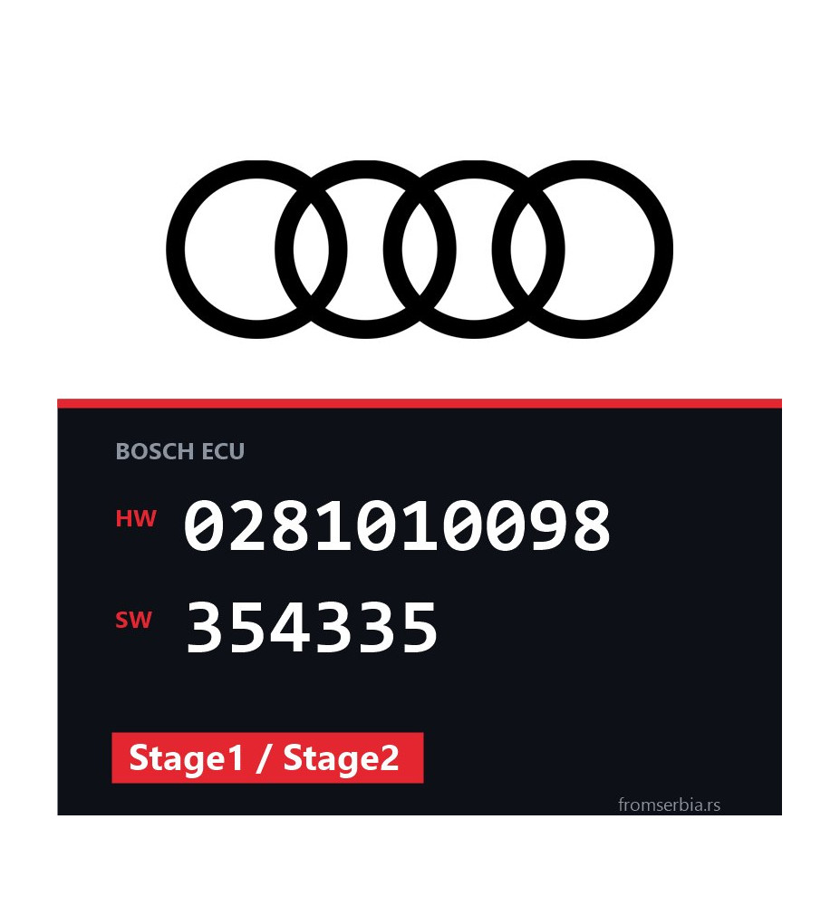 Audi A6 0281010098 354335 Stage1 / Stage2 tuning file