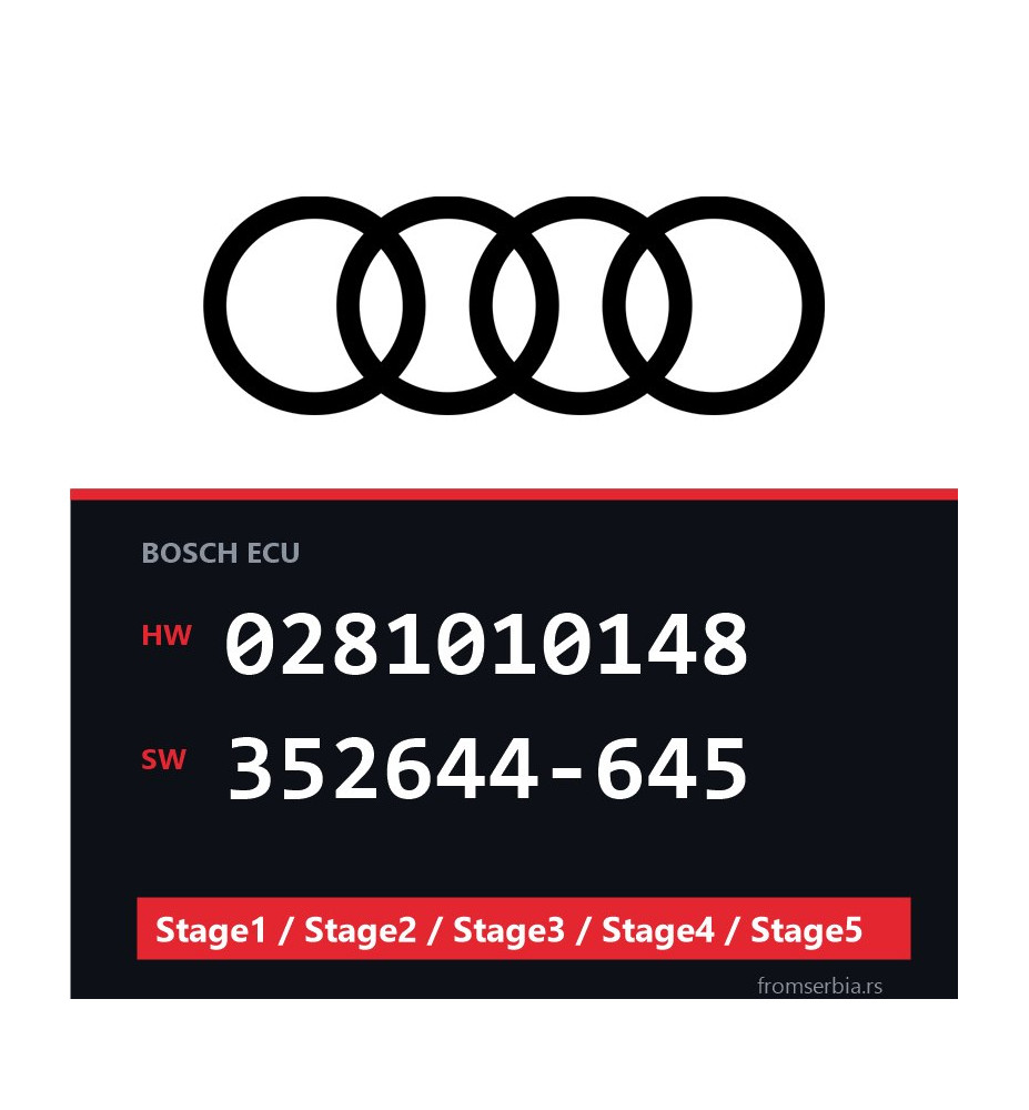 Audi 0281010148 352644-645 Stage1 / Stage2 / Stage3 / Stage4 / Stage5