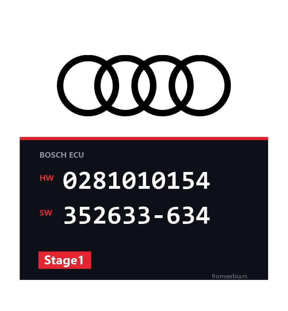 Audi A6 0281010154 352633-634 Stage1 tuning file