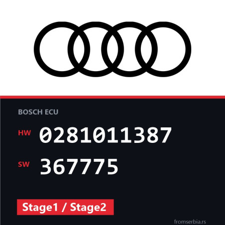 Audi A6 0281011387 367775 Stage1 / Stage2 tuning file