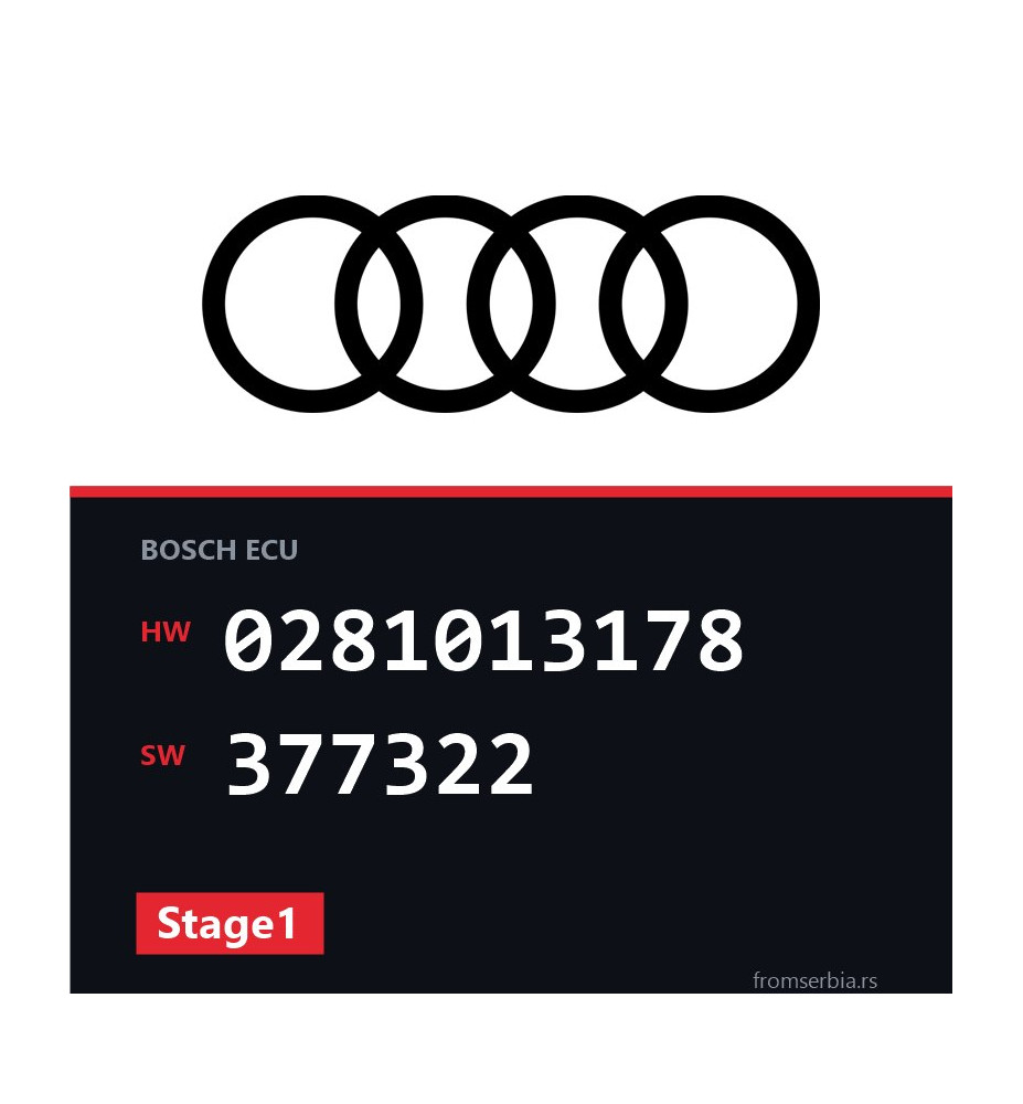 Audi A6 0281013178 377322 Stage1 tuning file