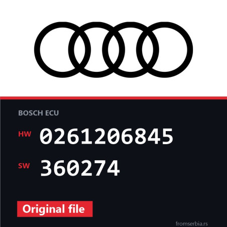 Audi A6 0261206845 360274 original ECU file