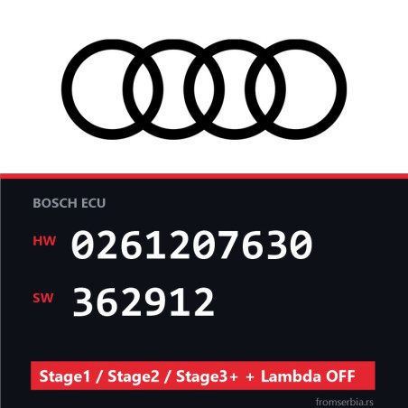 Audi 0261207630 362912 Stage1 / Stage2 / Stage3+ + Lambda OFF file