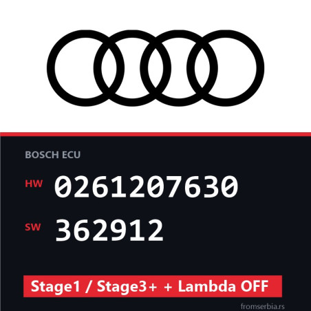Audi A6 0261207630 362912 Stage1 / Stage3+ + Lambda OFF tuning file