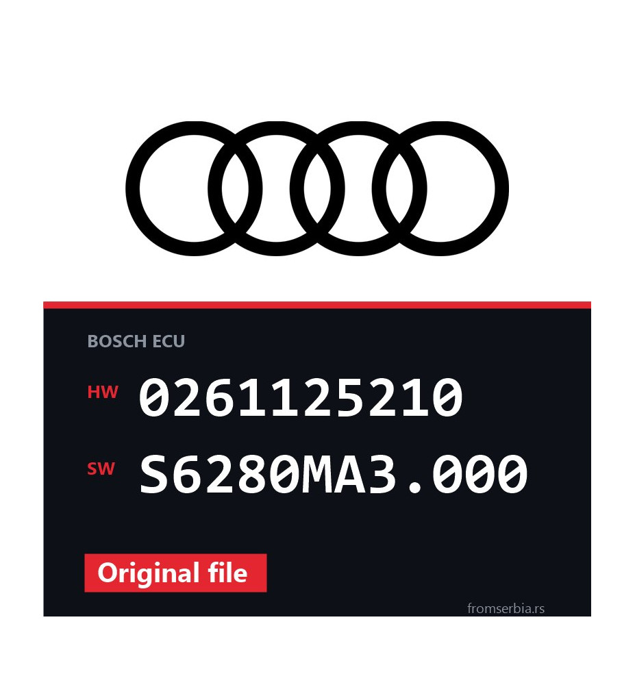 Audi A6 0261125210 S6280MA3.000 original ECU file