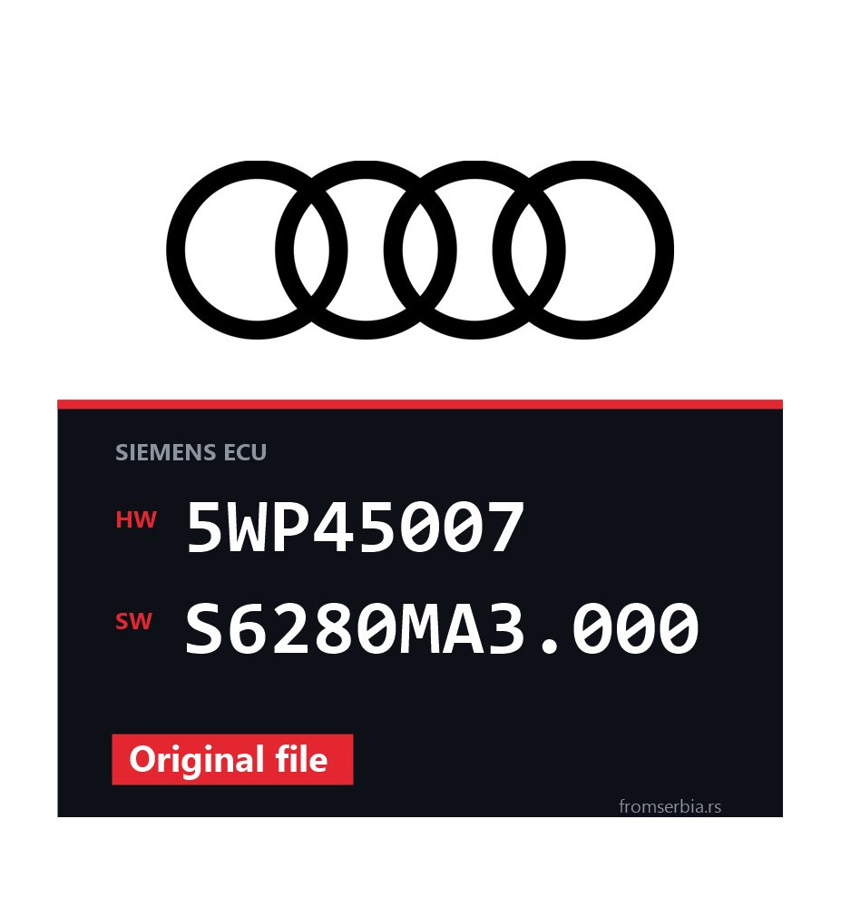 Audi A6 5WP45007 S6280MA3.000 original ECU file