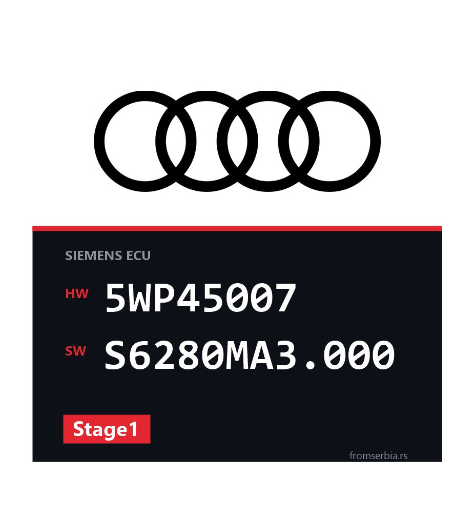 Audi A6 5WP45007 S6280MA3.000 Stage1 tuning file