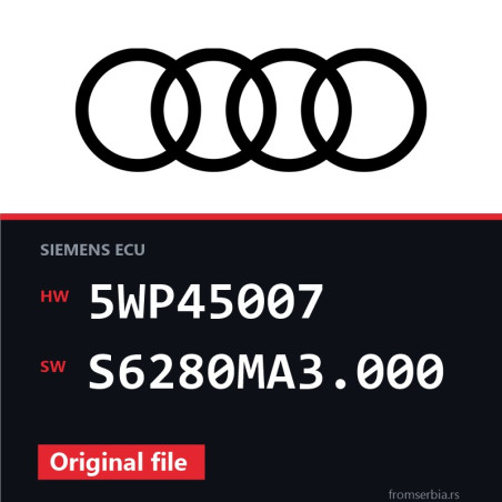 Audi A6 5WP45007 S6280MA3.000 Stage1 tuning file
