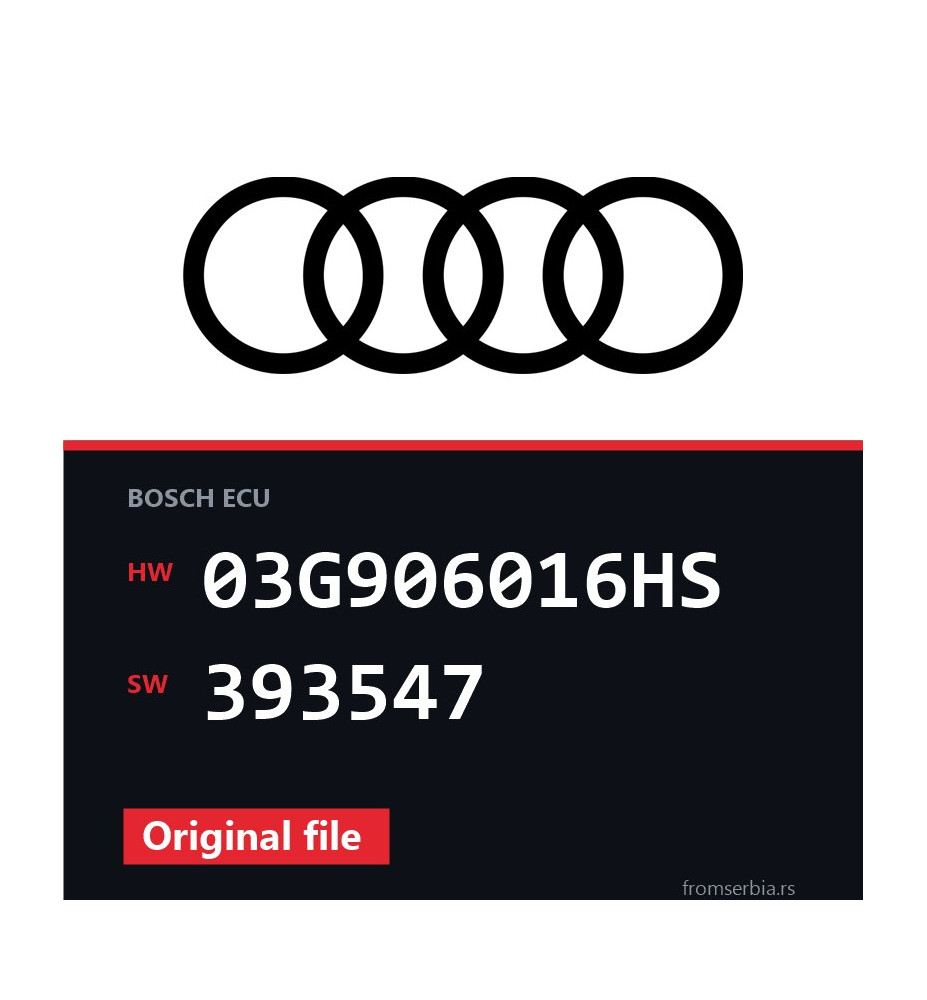 Audi A6 03G906016HS 393547 original ECU file