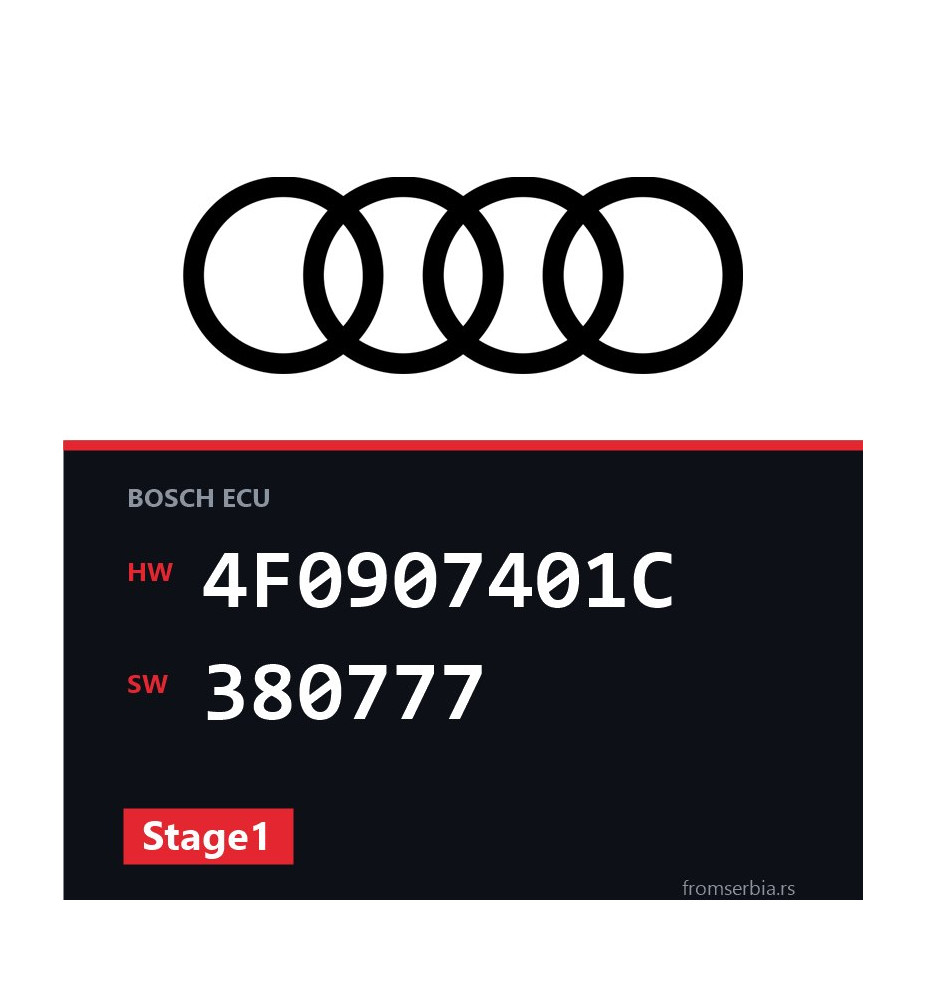 Audi A6 4F0907401C 380777 Stage1 tuning file