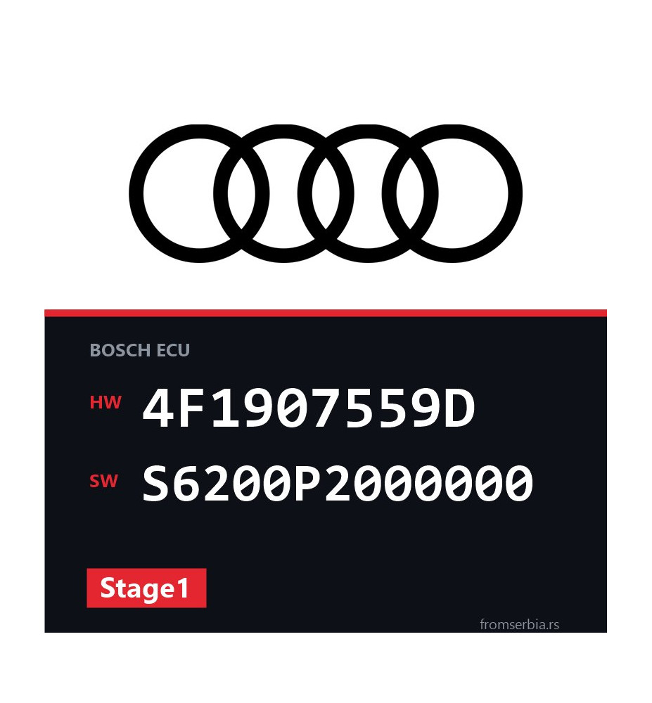Audi A6 4F1907559D S6200P2000000 Stage1 tuning file