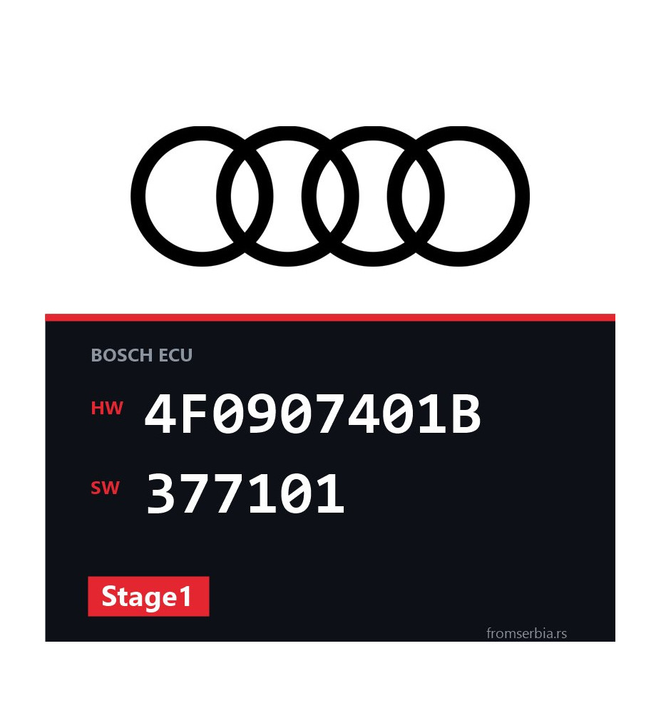 Audi A6 4F0907401B 377101 Stage1 tuning file