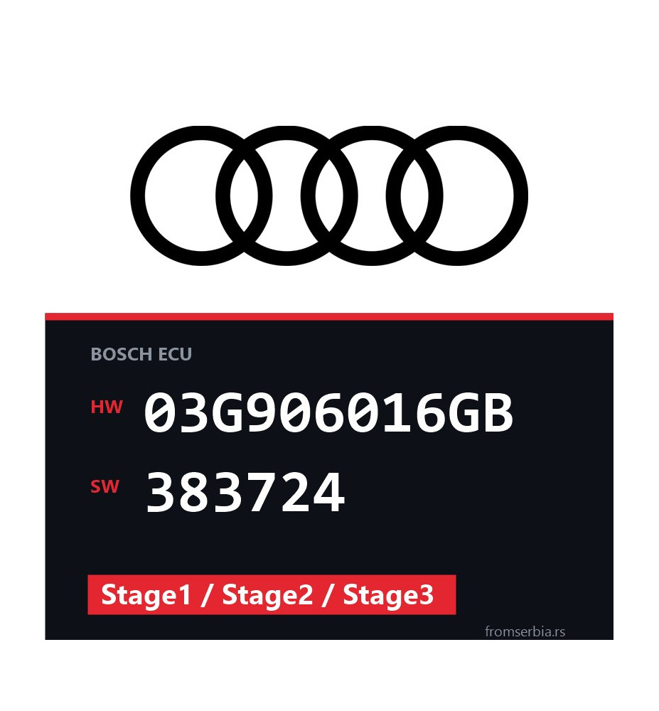 Audi A6 03G906016GB 383724 Stage1 / Stage2 / Stage3 tuning file